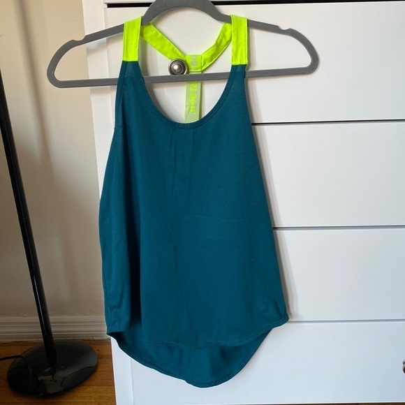 Nike Dri-Fit tank, teal and neon green, size S - Picture 1 of 4